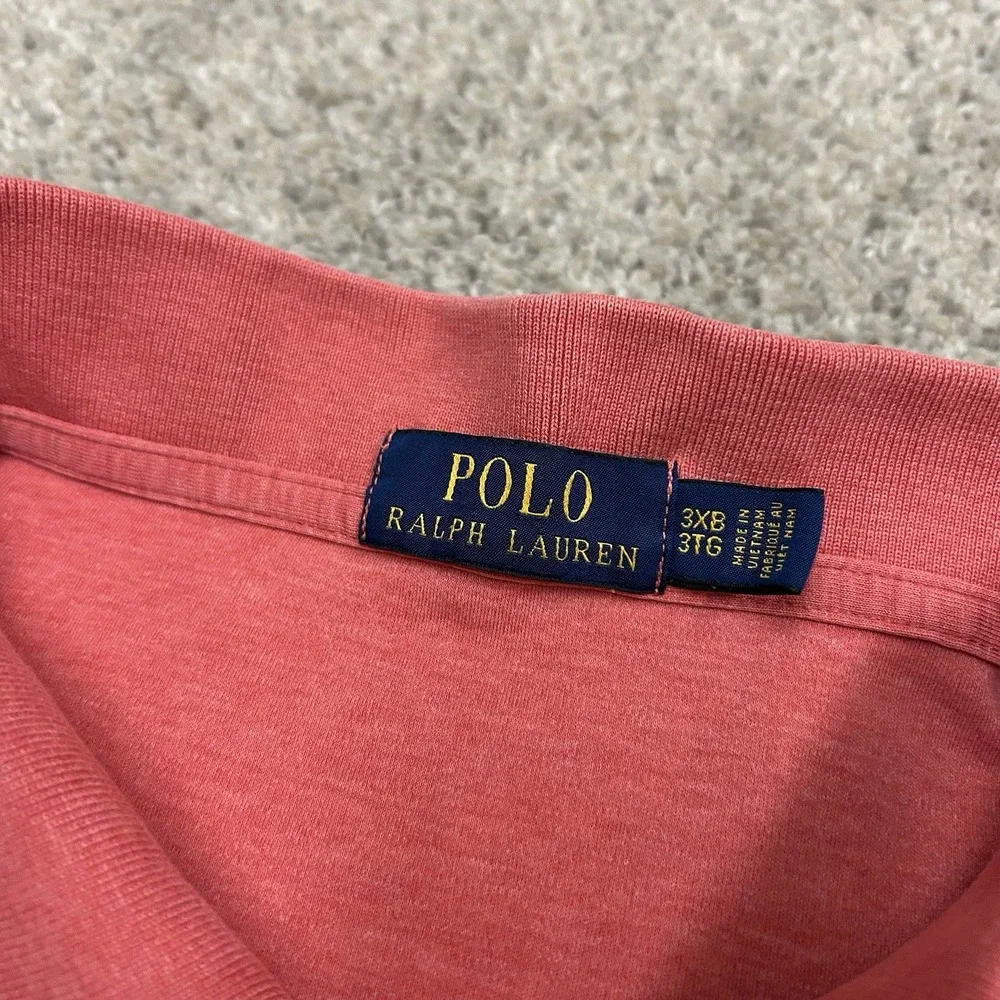 Polo Ralph Lauren Polo Shirt Mens 3XB Big Salmon‎ Pink Cotton Preppy Casual